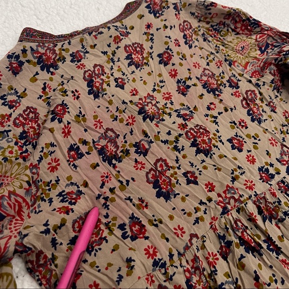 Lucky Brand Floral Print Western Boho Prairie Button up Blouse Size Small - Picture 7 of 7